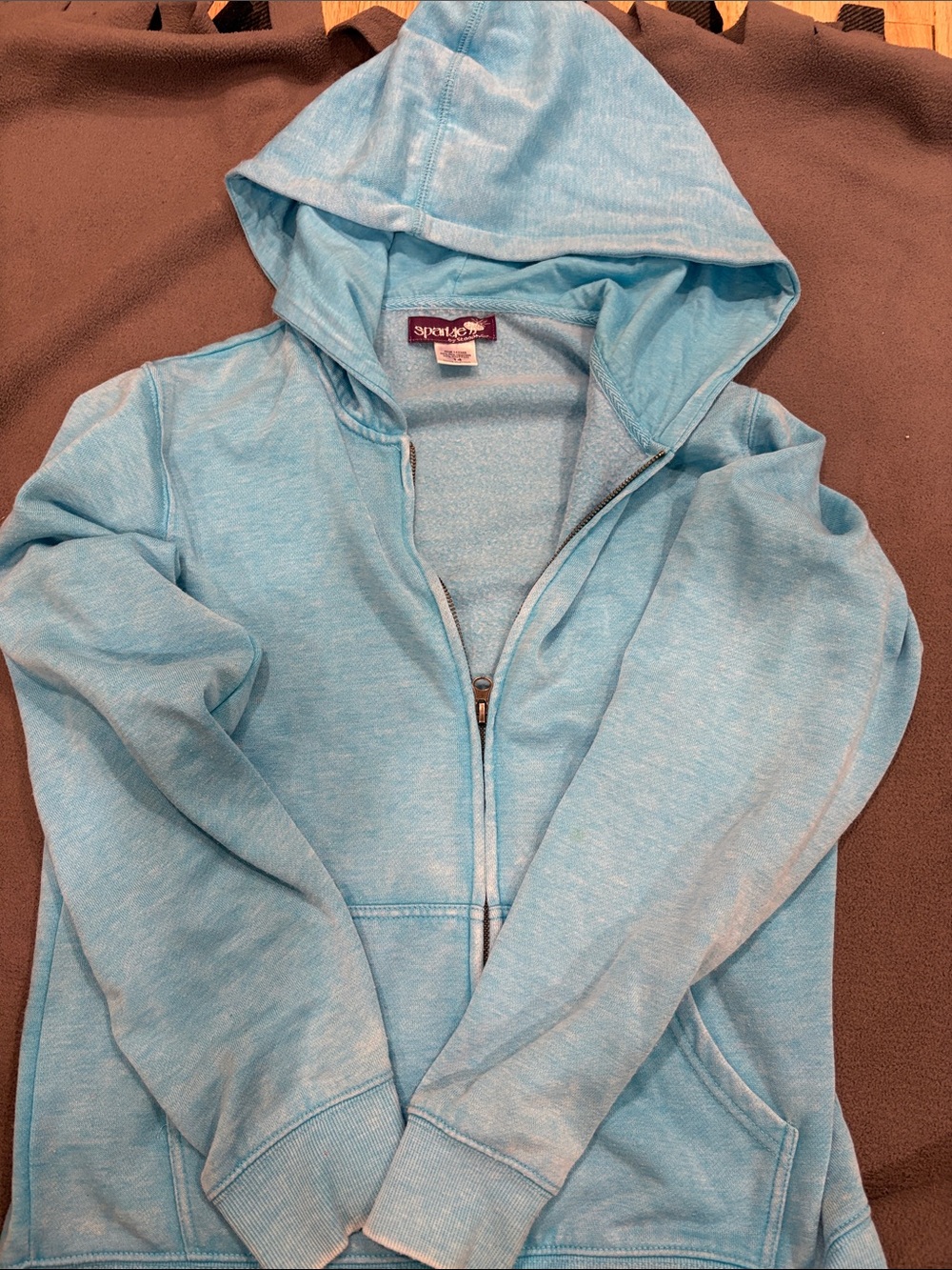 Sparkle by Stoopher Girl’s Light Blue Zip-Up Hoodie by Xhilaration